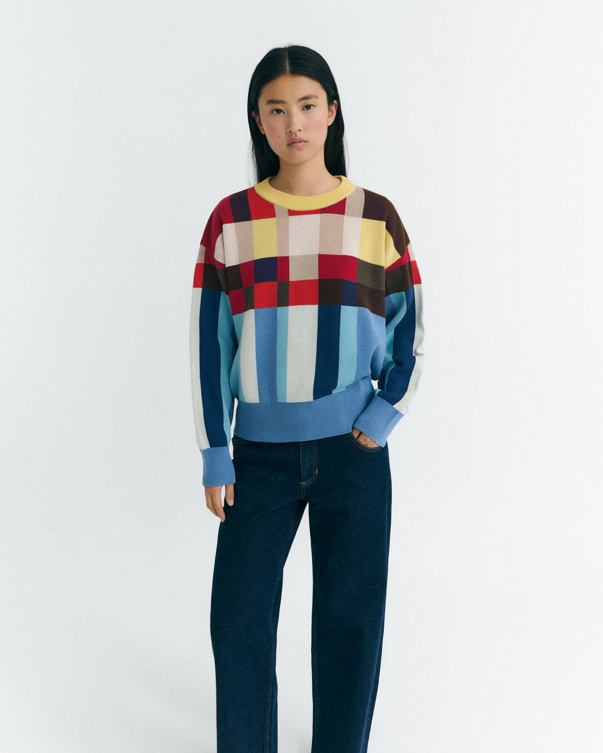 Jersey relaxed punto multicolor Petra sostenible - 1