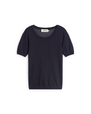 Top punto navy semitransparente Noctis sostenible silueta - 1