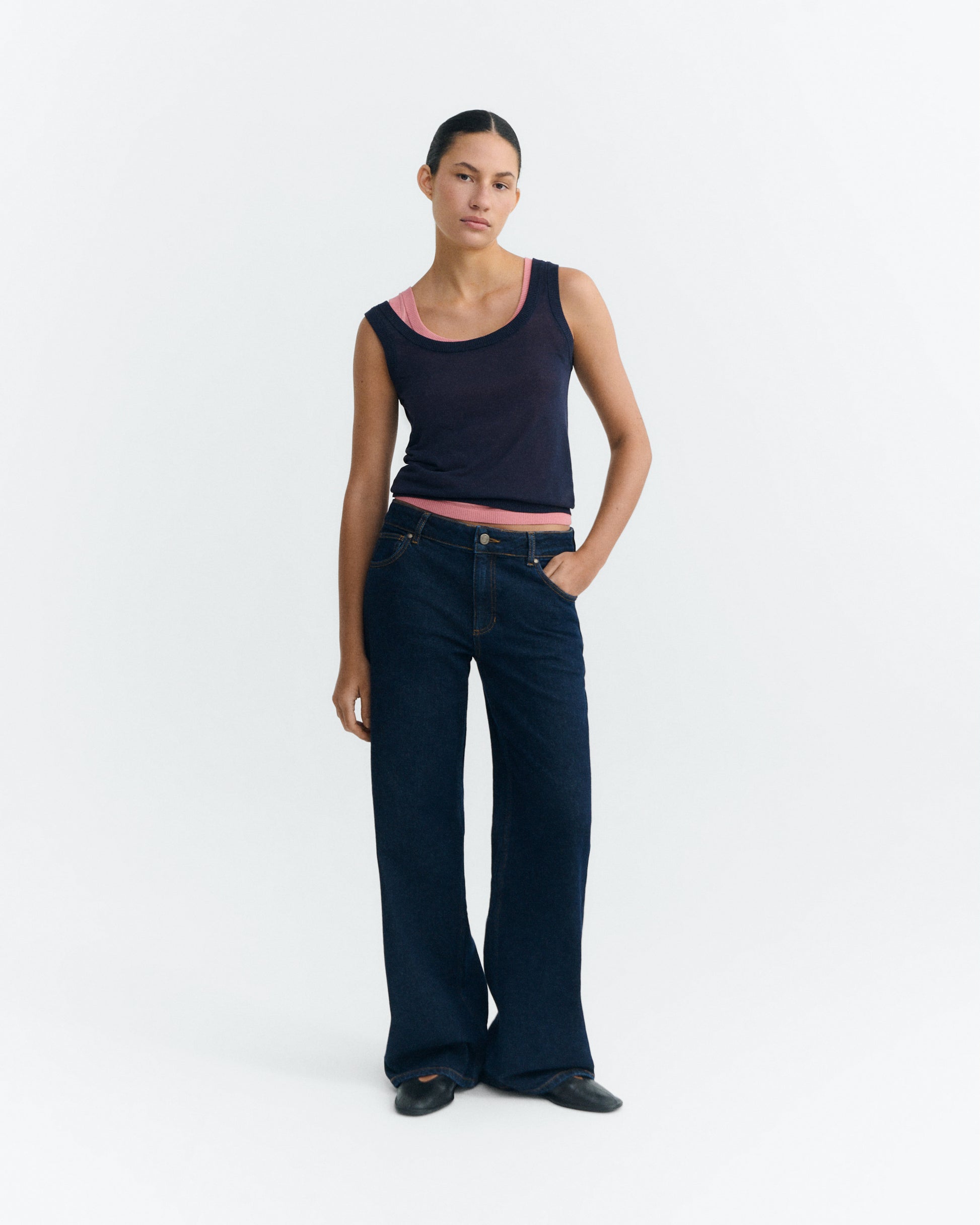 Top punto navy semitransparente Nocta sostenible - 1