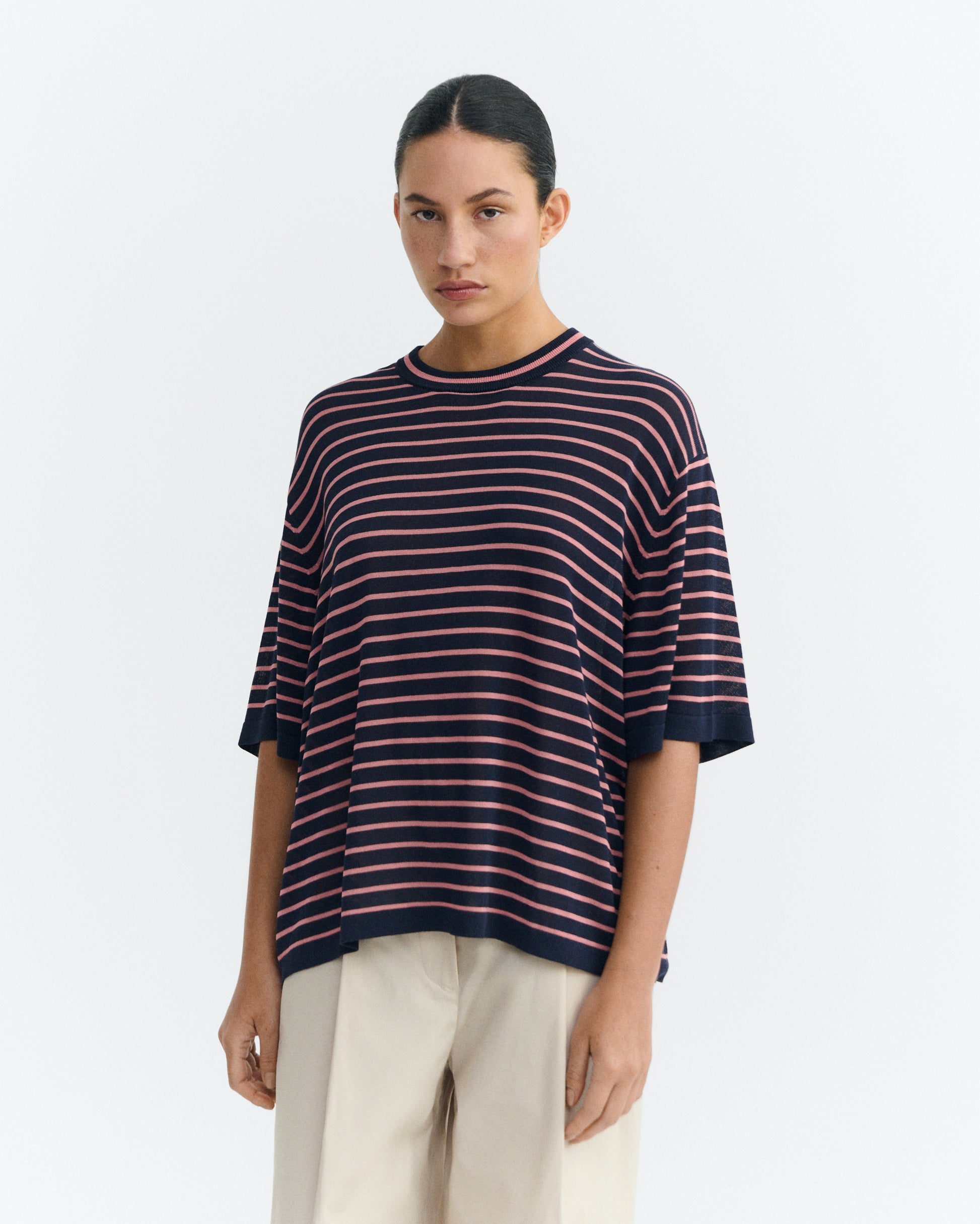 Camiseta oversize punto rayas Zenna sostenible - 2