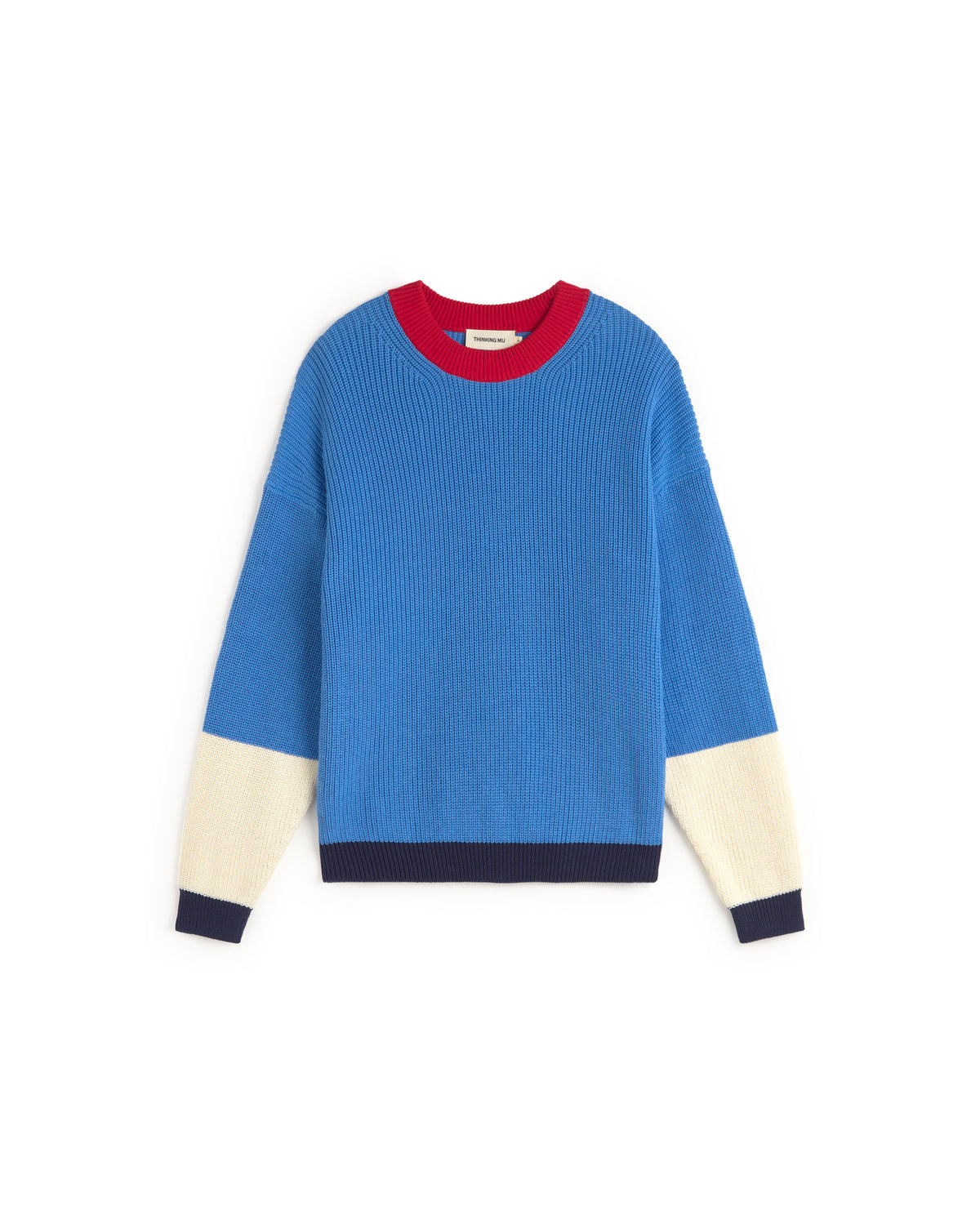 Jersey azul algodón orgánico Carmen sostenible silueta - 1