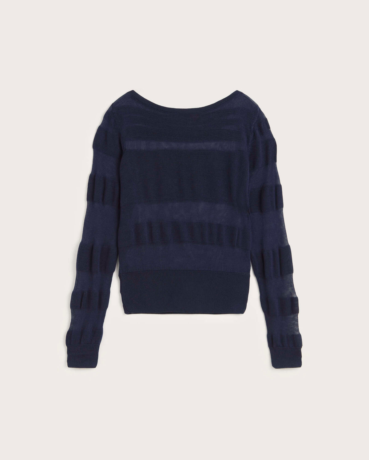 Jersey rayas semitransparente navy Raven sostenible silueta - 1