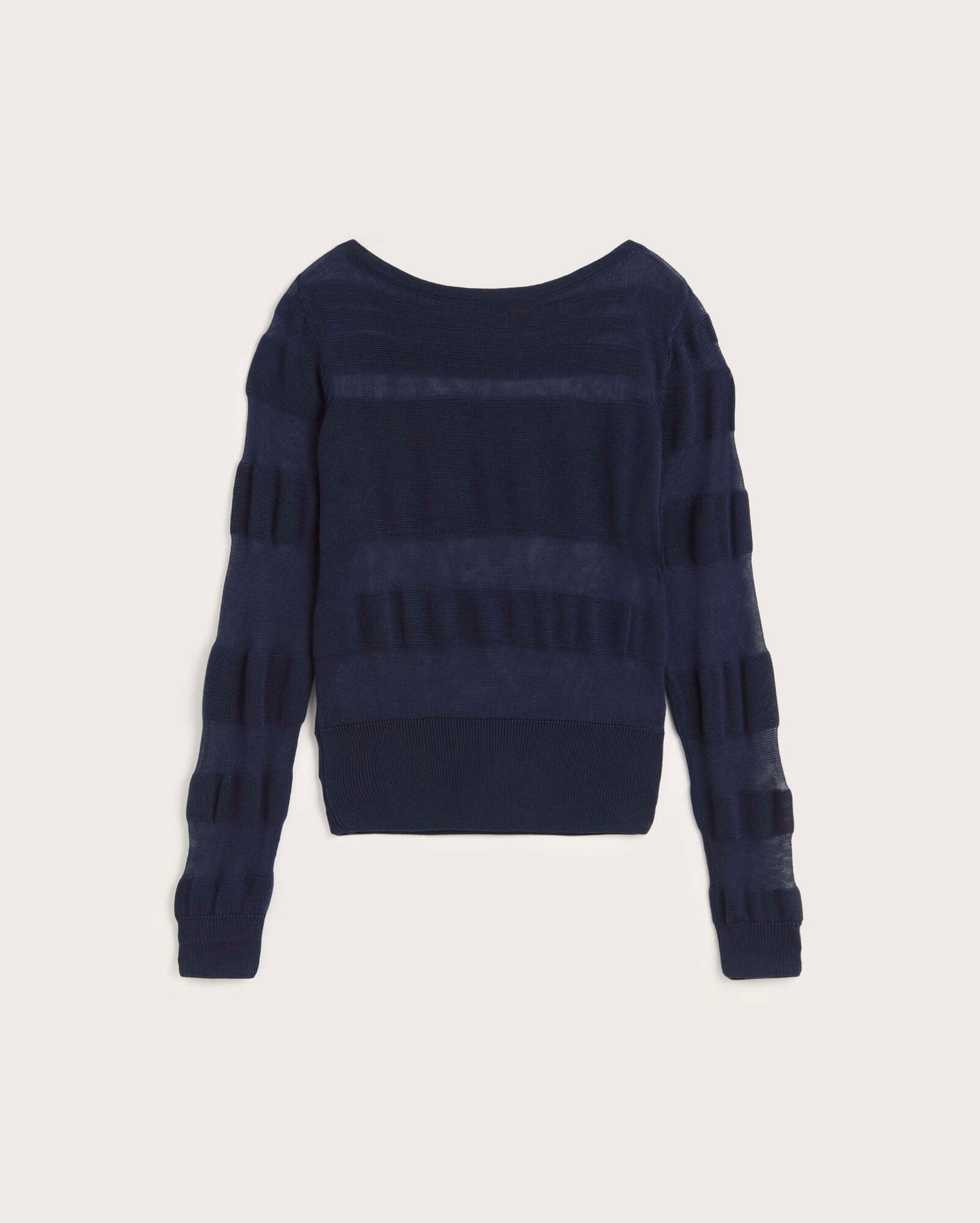 Jersey rayas semitransparente navy Raven sostenible silueta - 1