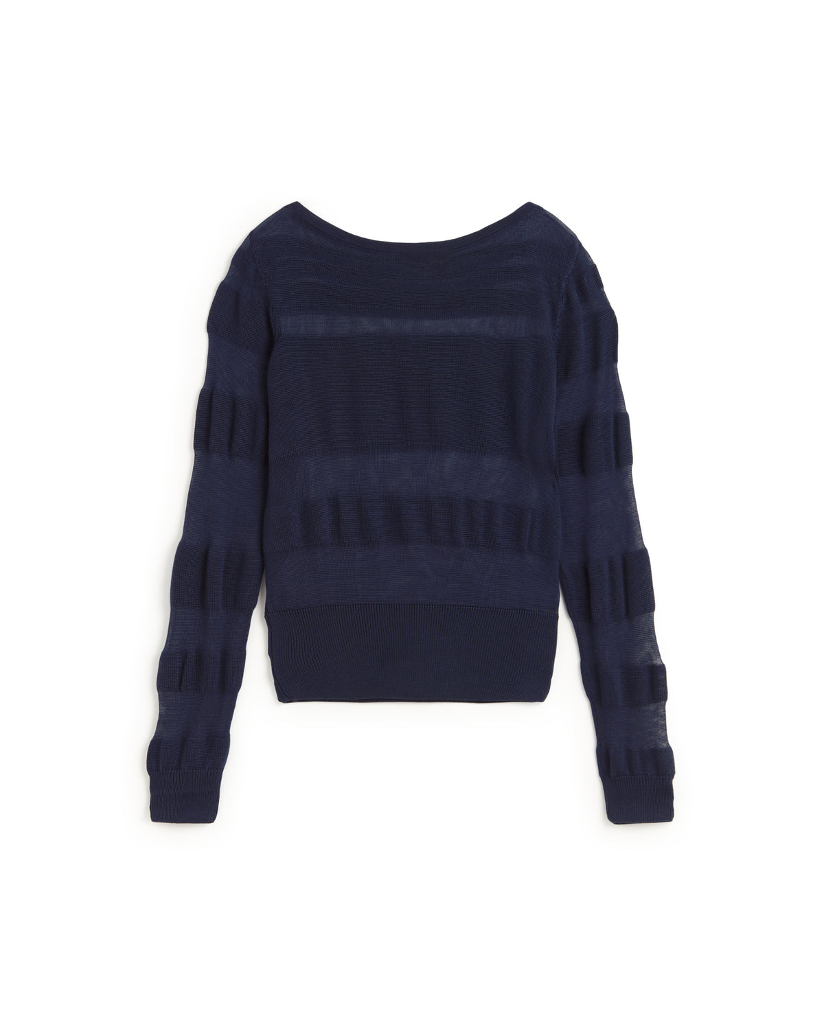 Jersey rayas semitransparente navy Raven sostenible silueta - 1