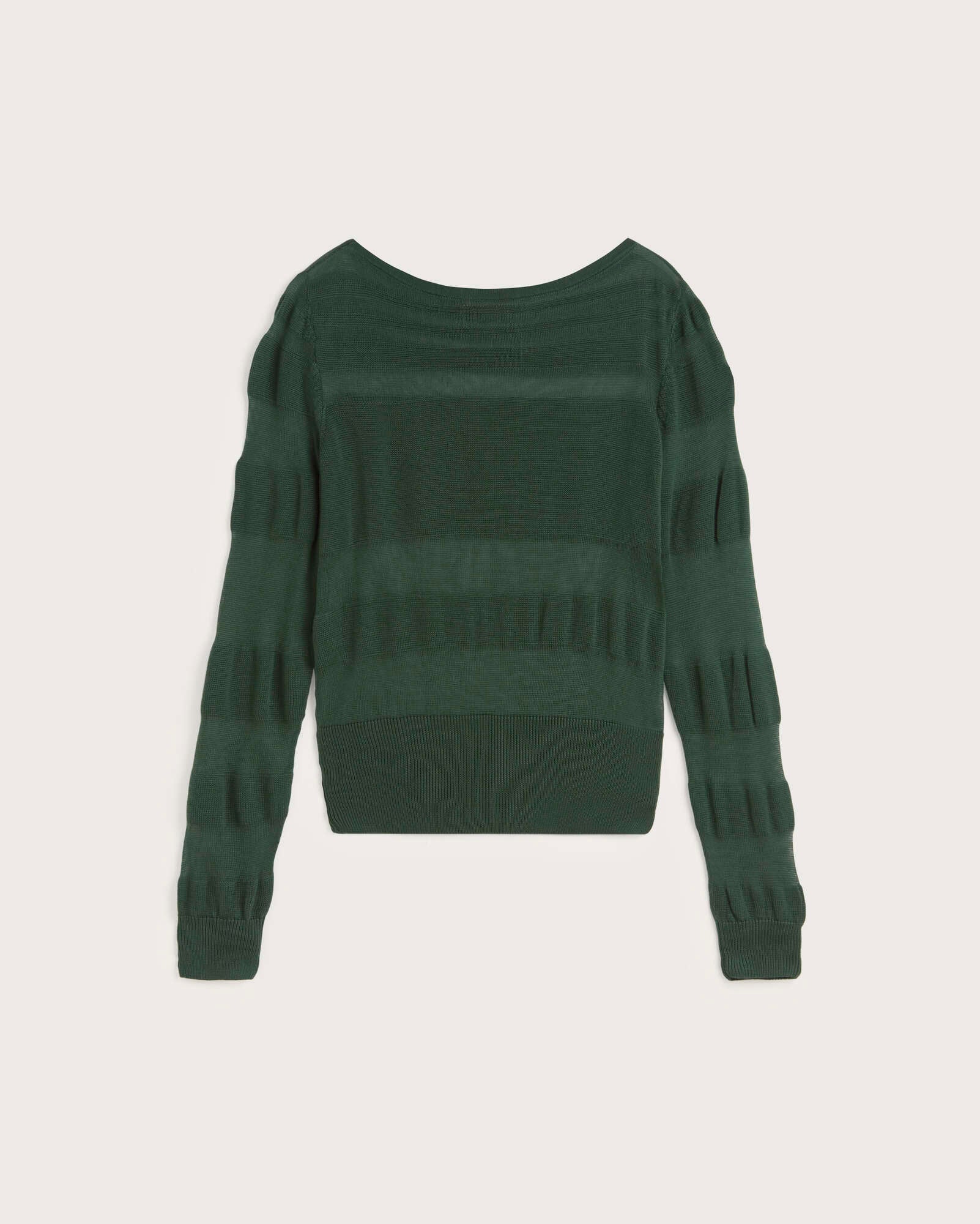 Jersey rayas semitransparente verde Raven sostenible silueta - 1