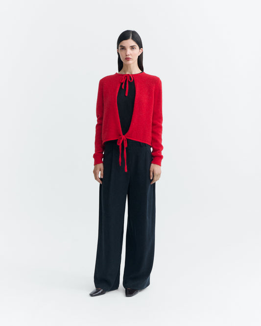 Cardigan lana rojo Leila sostenible - 1