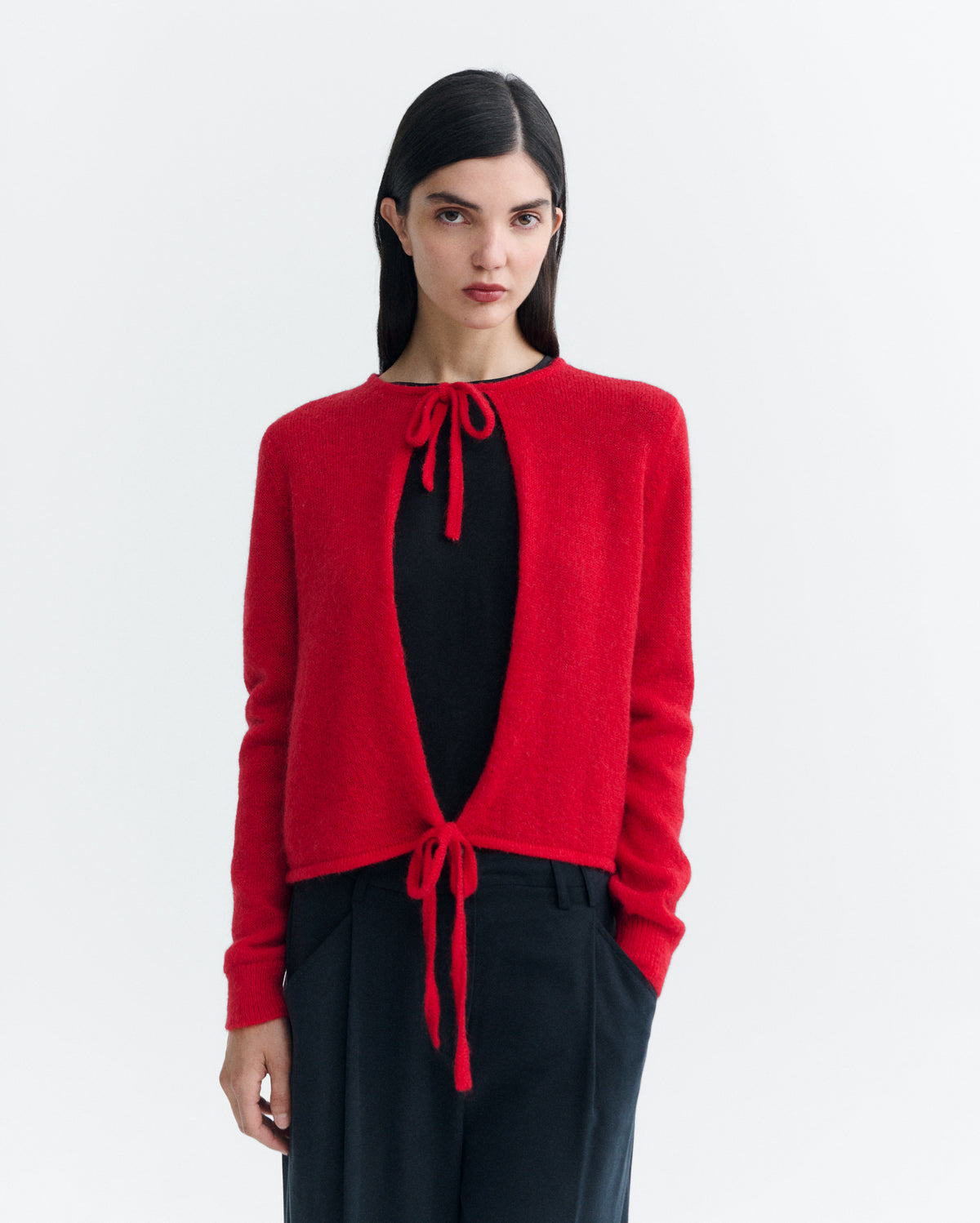 Cardigan lana rojo Leila sostenible - 2