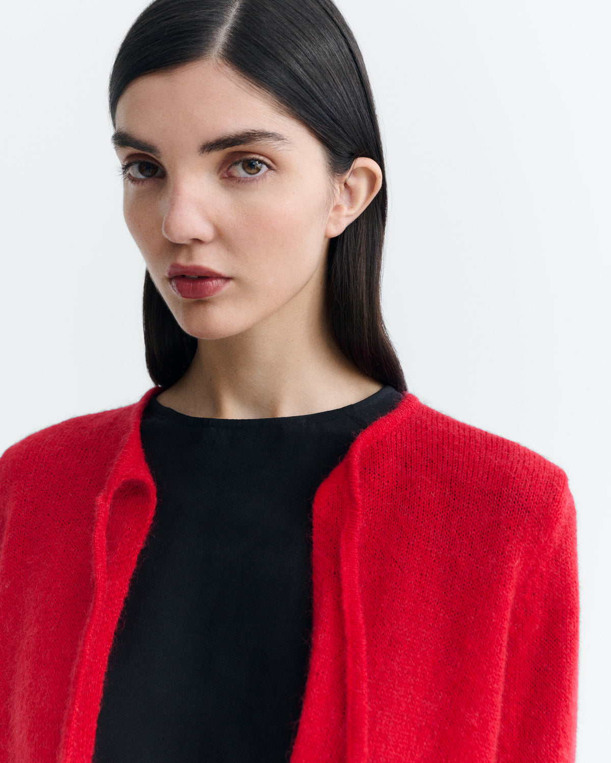 Cardigan lana rojo Leila sostenible - 3