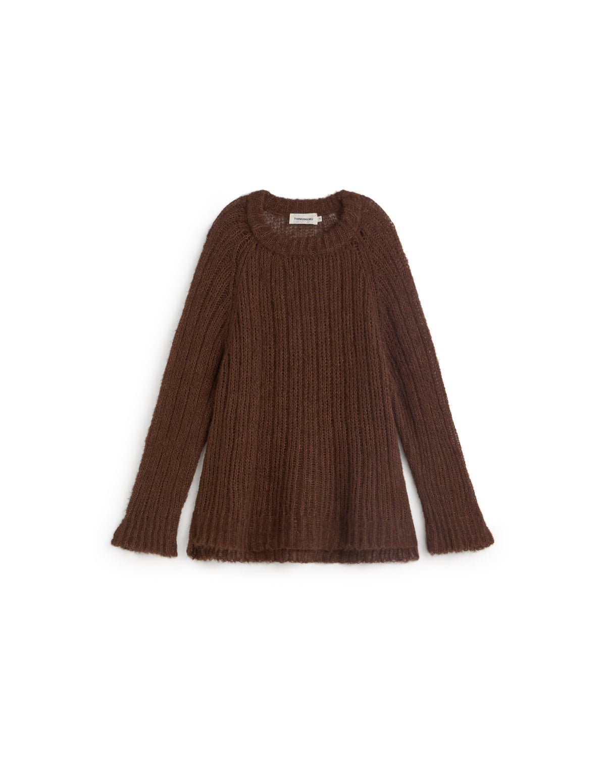 Jersey lana alpaca marrón transparente Amal sostenible silueta - 1
