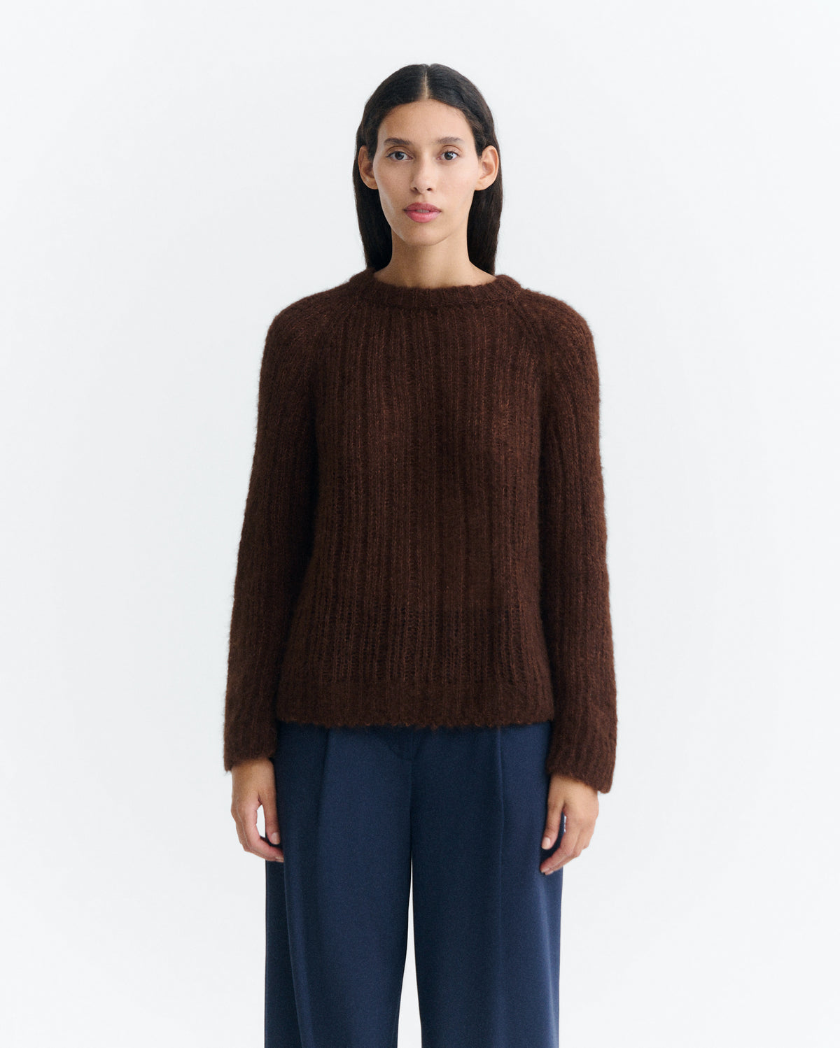 Jersey lana alpaca marrón transparente Amal sostenible - 2