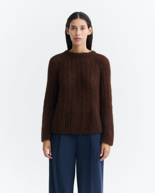Jersey lana alpaca marrón transparente Amal sostenible - 2