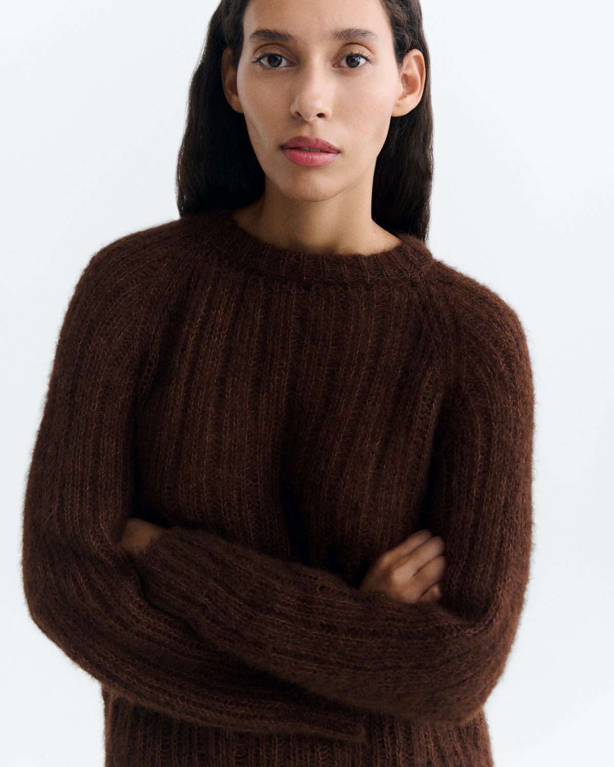 Jersey lana alpaca marrón transparente Amal sostenible - 3