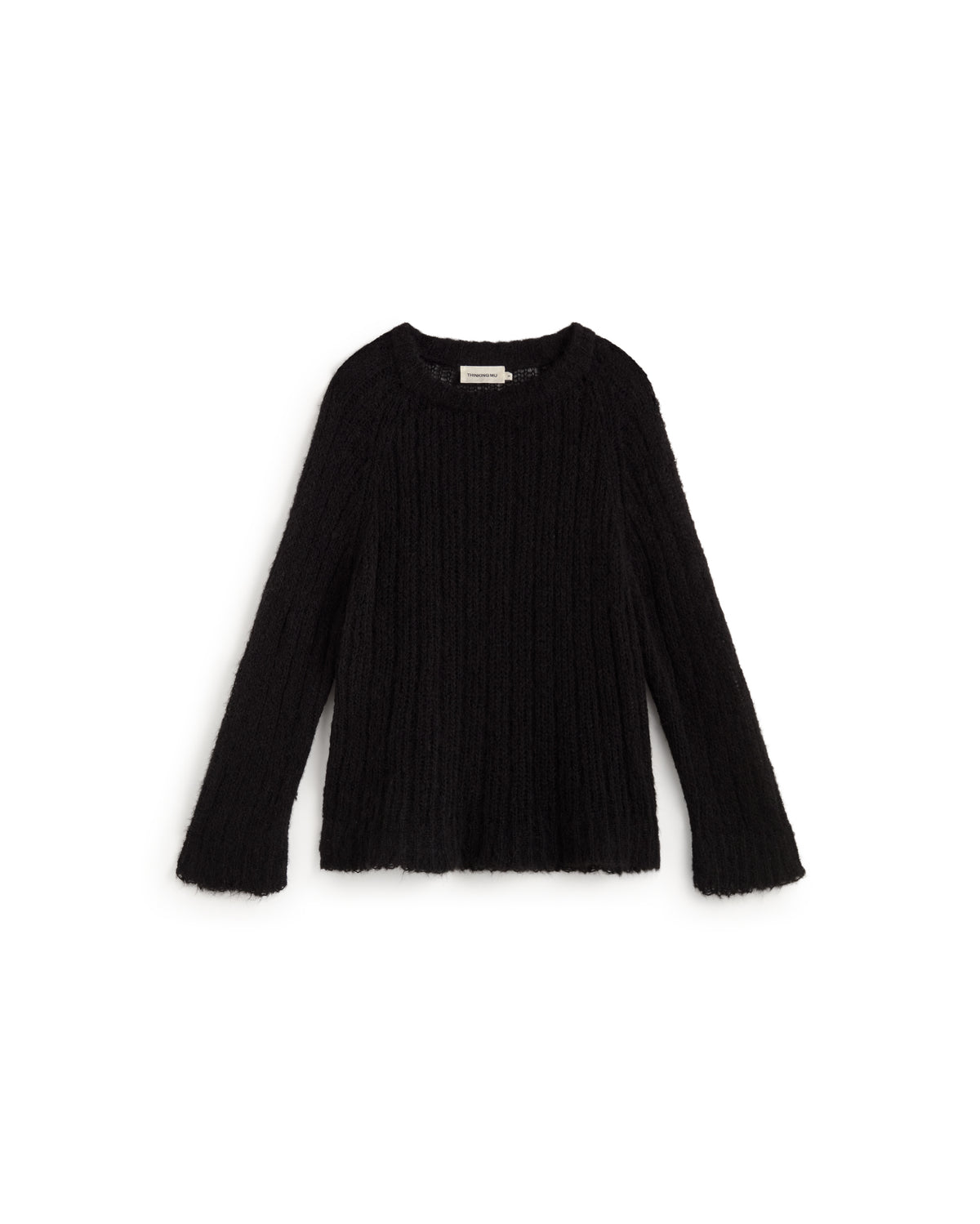 Jersey lana alpaca negro transparente Amal sostenible silueta - 1