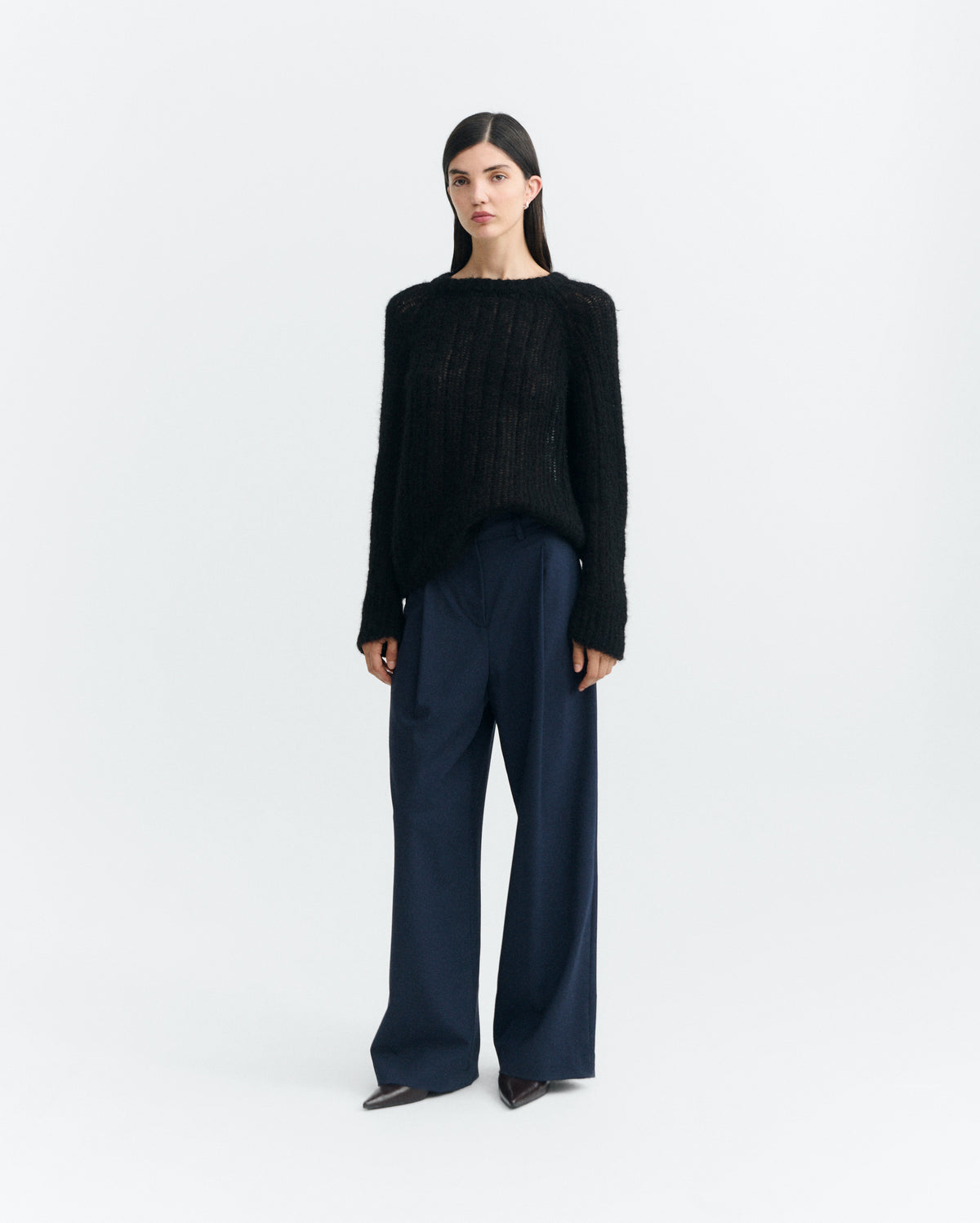Jersey lana alpaca negro transparente Amal sostenible - 1