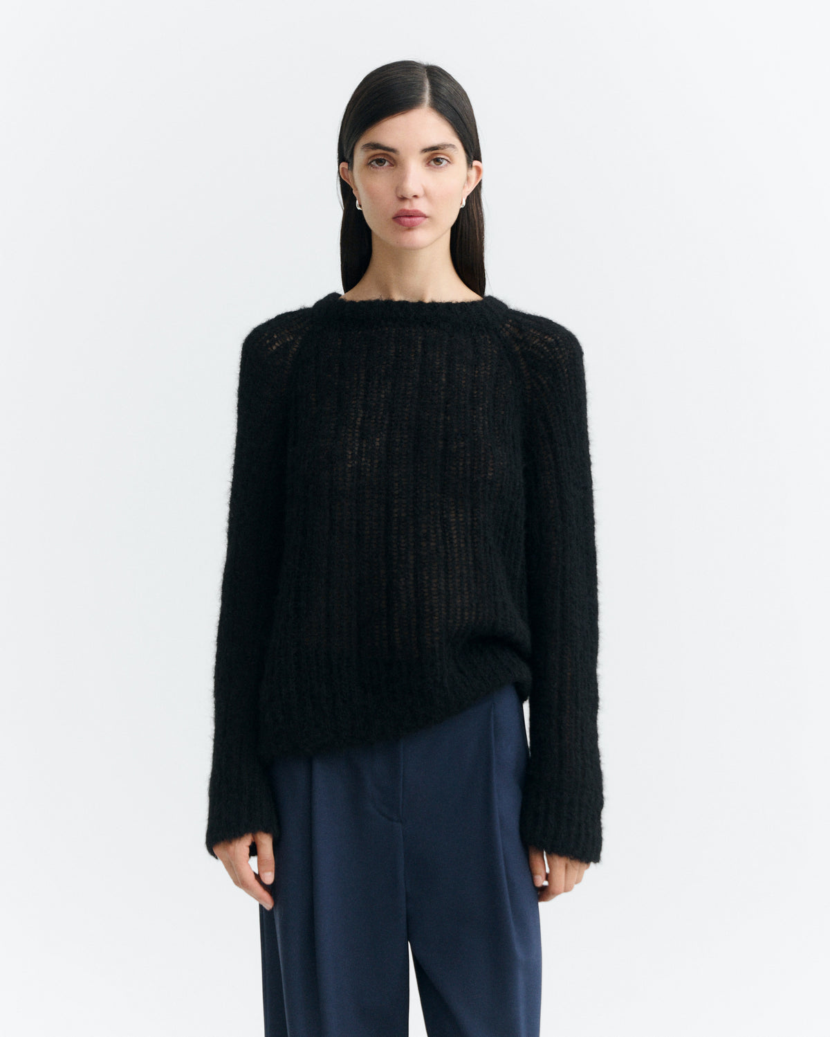 Jersey lana alpaca negro transparente Amal sostenible - 2