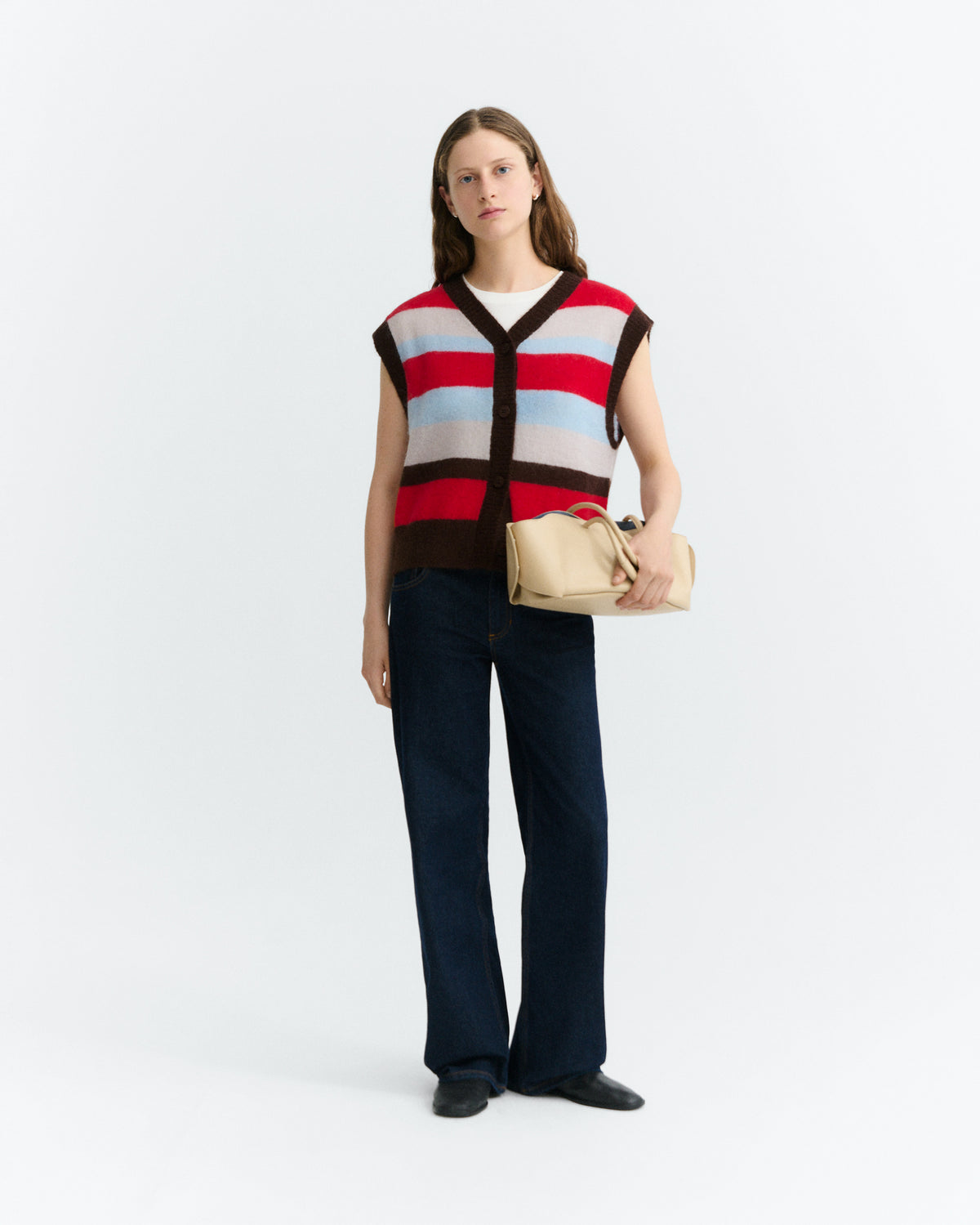 Chaleco oversize rayas lana Fadwa sostenible - 1