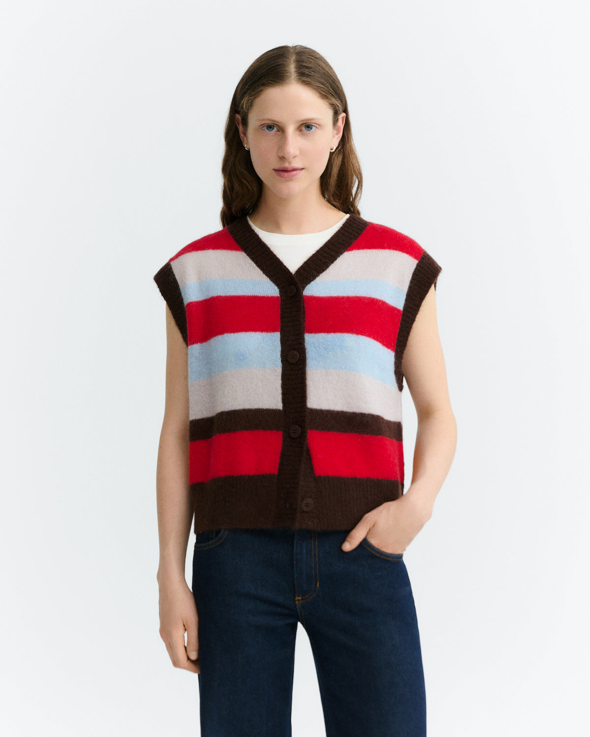 Chaleco oversize rayas lana Fadwa sostenible - 3