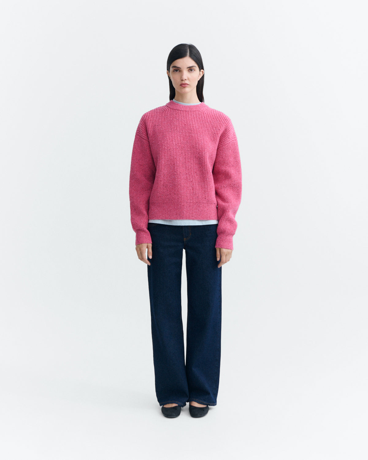 Jersey lana merino rosa Carmen sostenible - 1