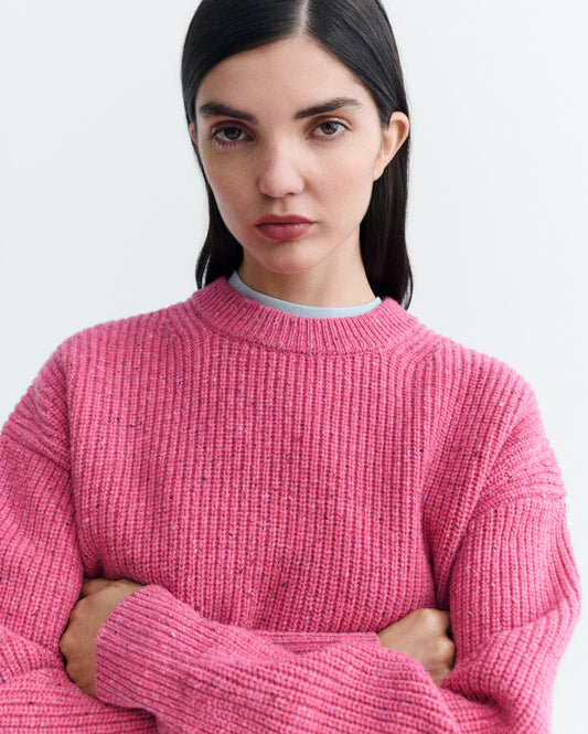 Jersey lana merino rosa Carmen sostenible - 3