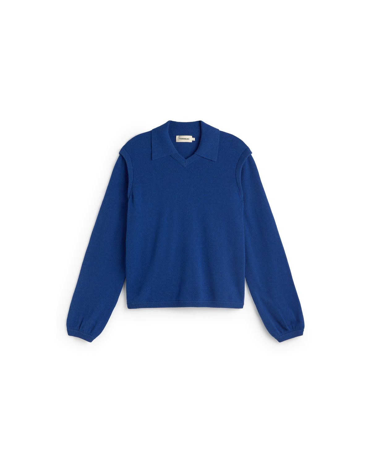 Jersey lana merino azul Khalida sostenible silueta - 1