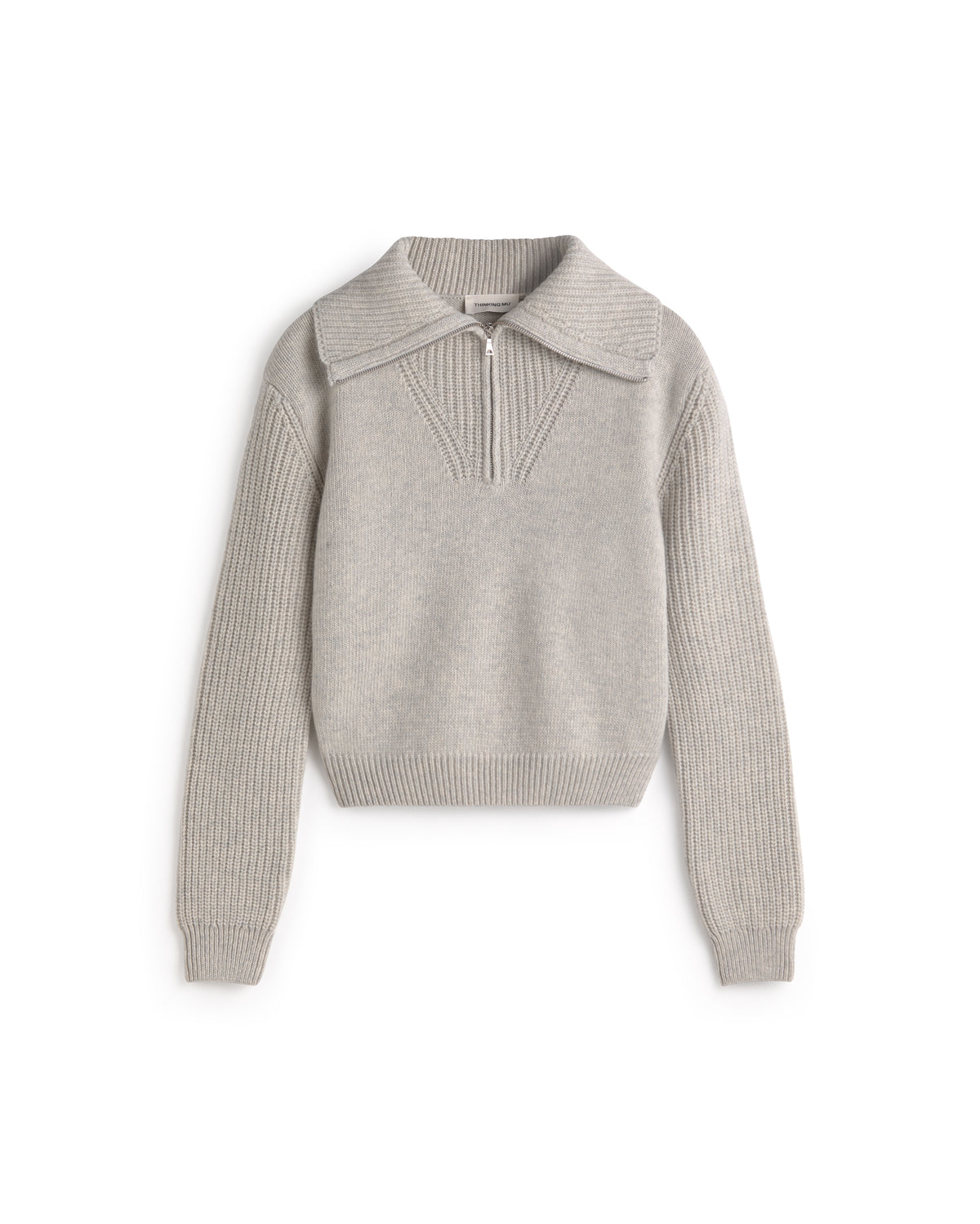 Jersey lana gris Tanit sostenible silueta - 1