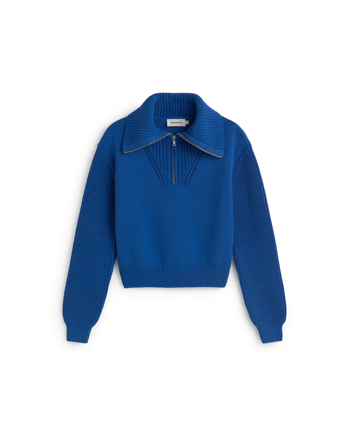 Jersey azul algodón reciclado Tanit sostenible silueta - 1