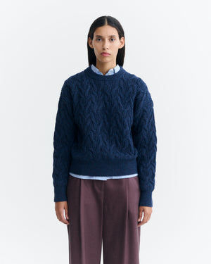 Jersey lana merino azul Carmen sostenible - 2