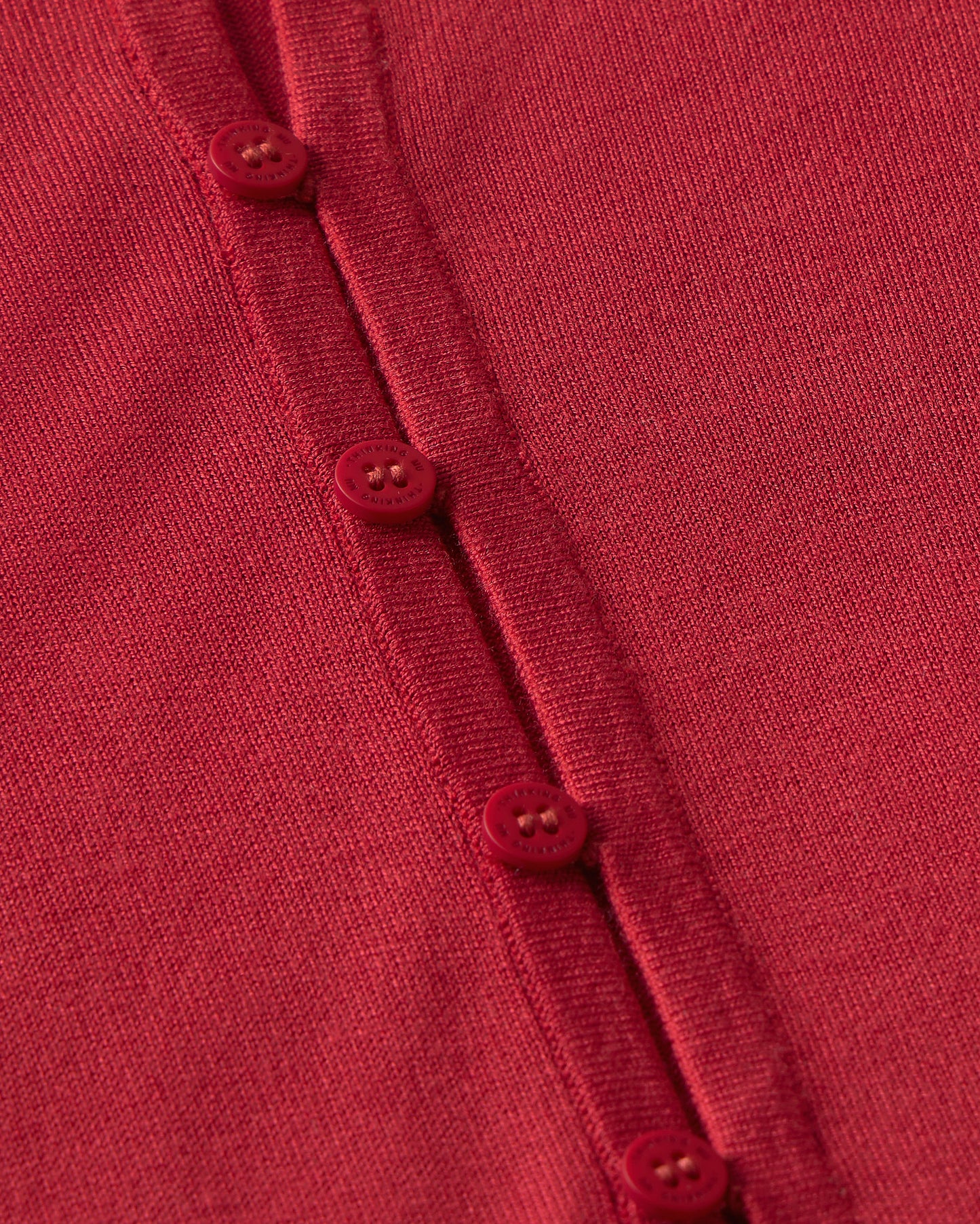 Cardigan punto rojo transparente Manon sostenible silueta - 2