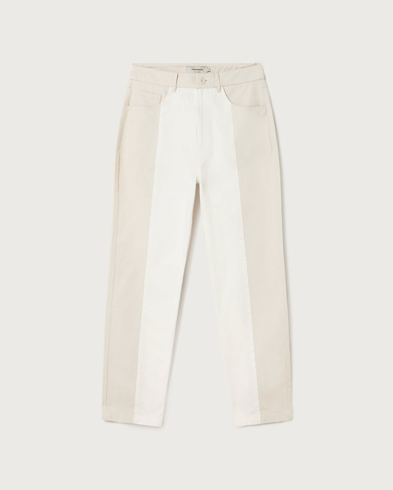 Pantalon nele patched blanco sustainable clothing outlet-silueta