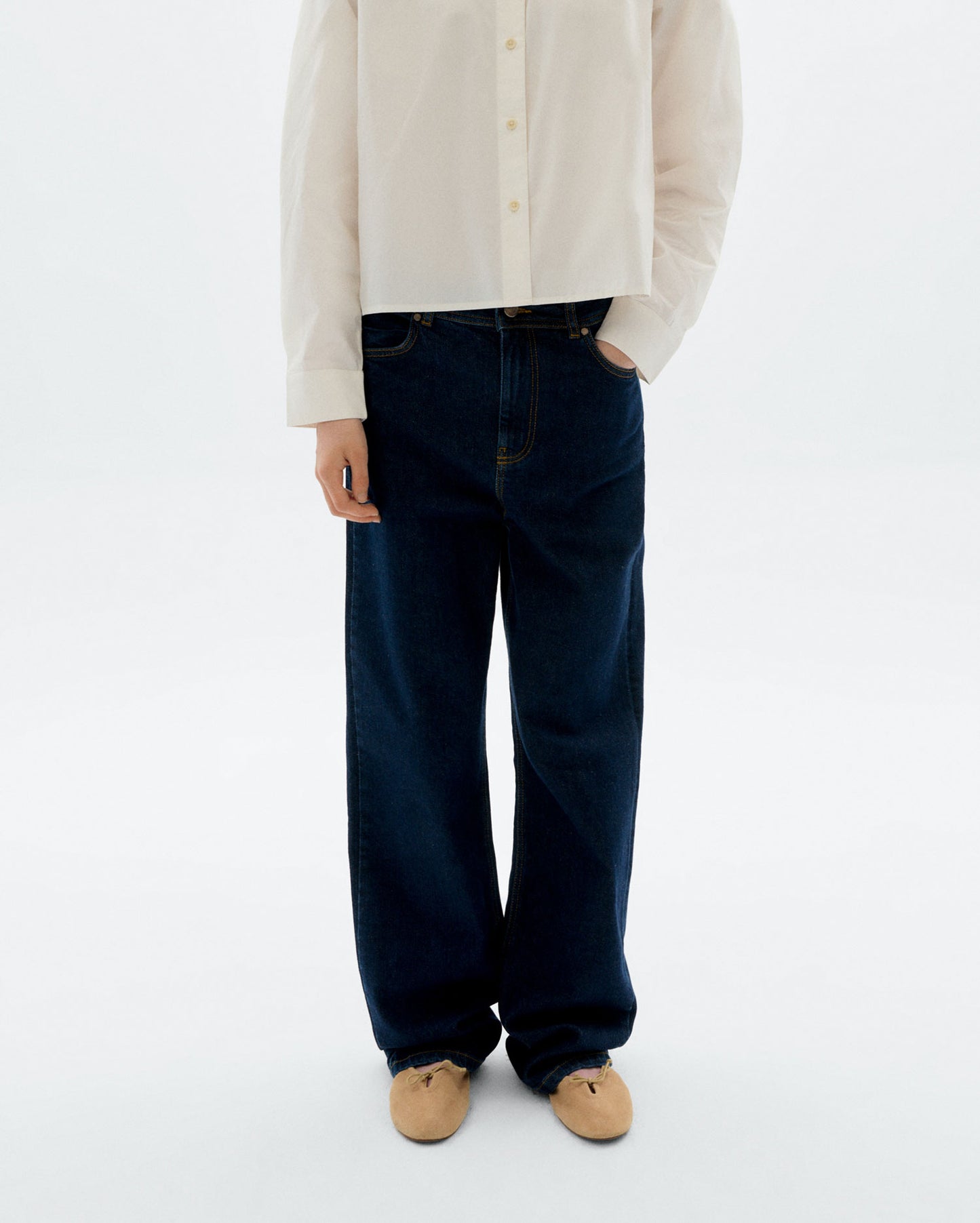 Jeans tiro alto dark navy Theresa sostenible - 1