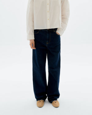 Jeans tiro alto dark navy Theresa sostenible - 1