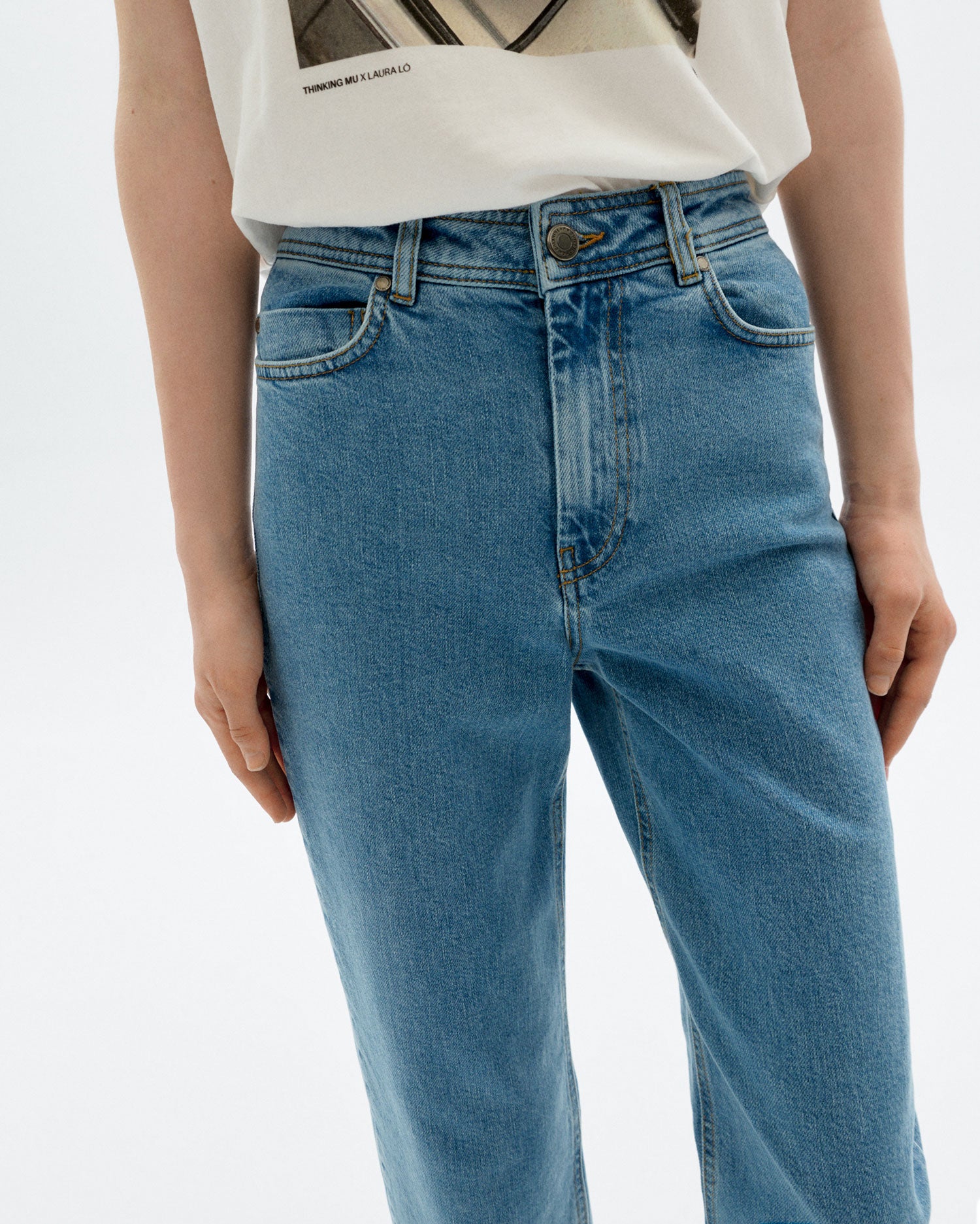 Theresa light clean denim sustainable women's pants : Thinking Mu