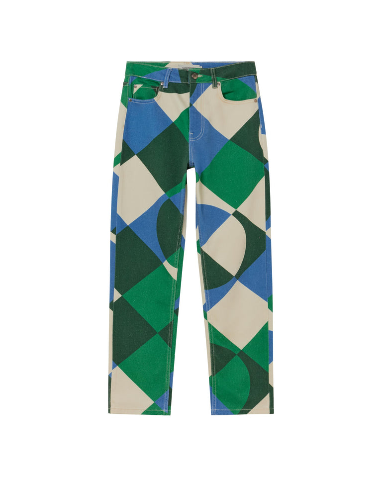 Pantalón verde Tetris Nele sostenible-foto silueta6