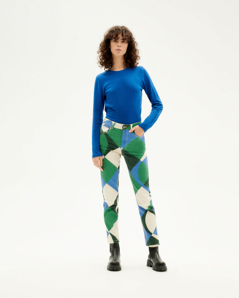 Pantalón verde Tetris Nele sostenible-2