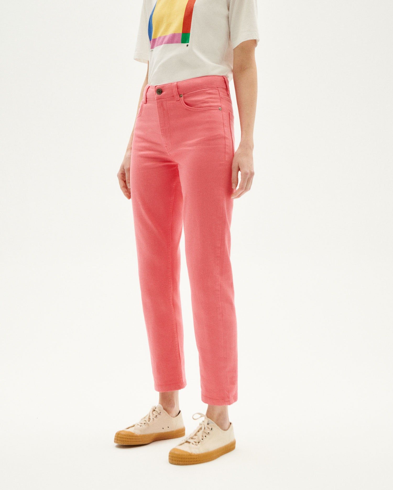 Straight cut cotton hot sale pants for ladies