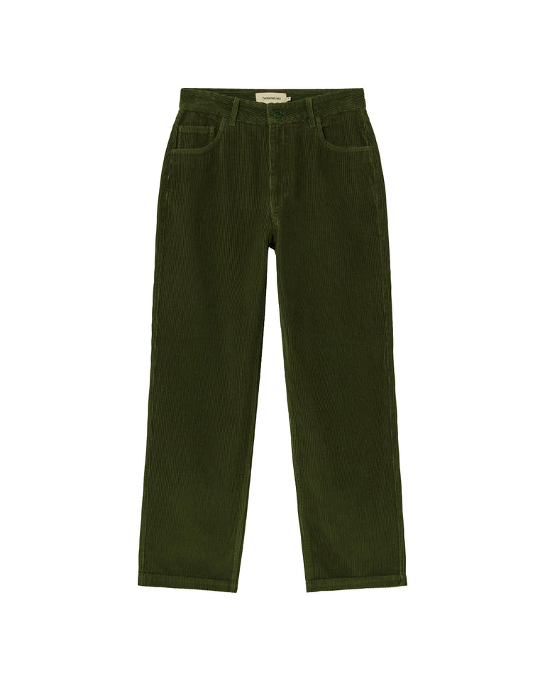 Pantalón verde pana Nele sostenible-foto silueta6