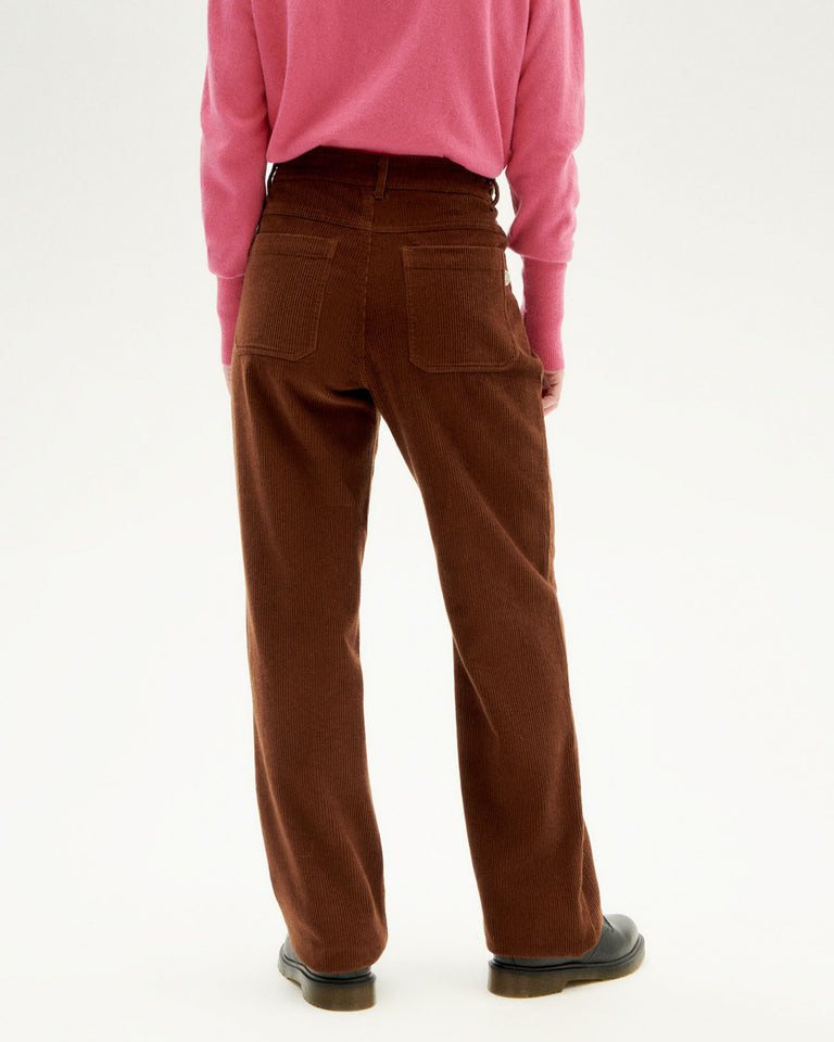 Pantalón marrón pana Theresa sostenible-4