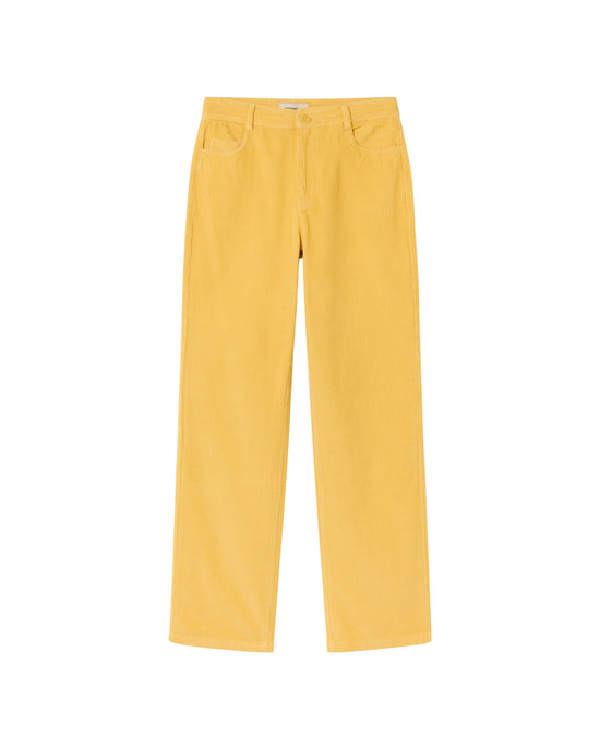 Pantalón amarillo pana Theresa sostenible-foto silueta6