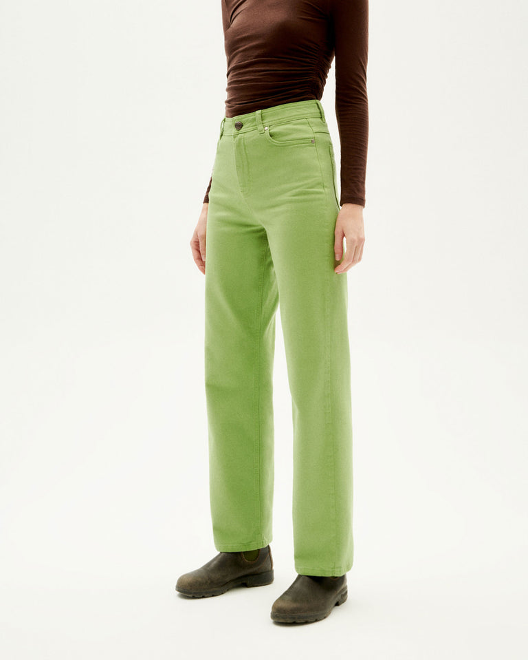 Pantalón verde claro Theresa sostenible-1