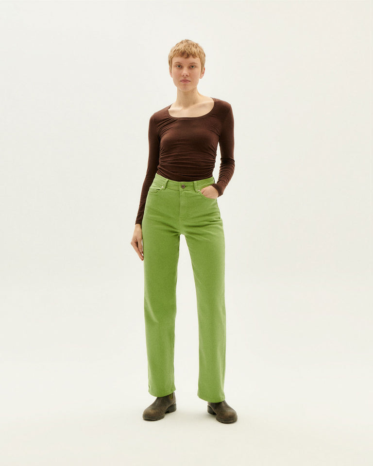 Pantalón verde claro Theresa sostenible-2