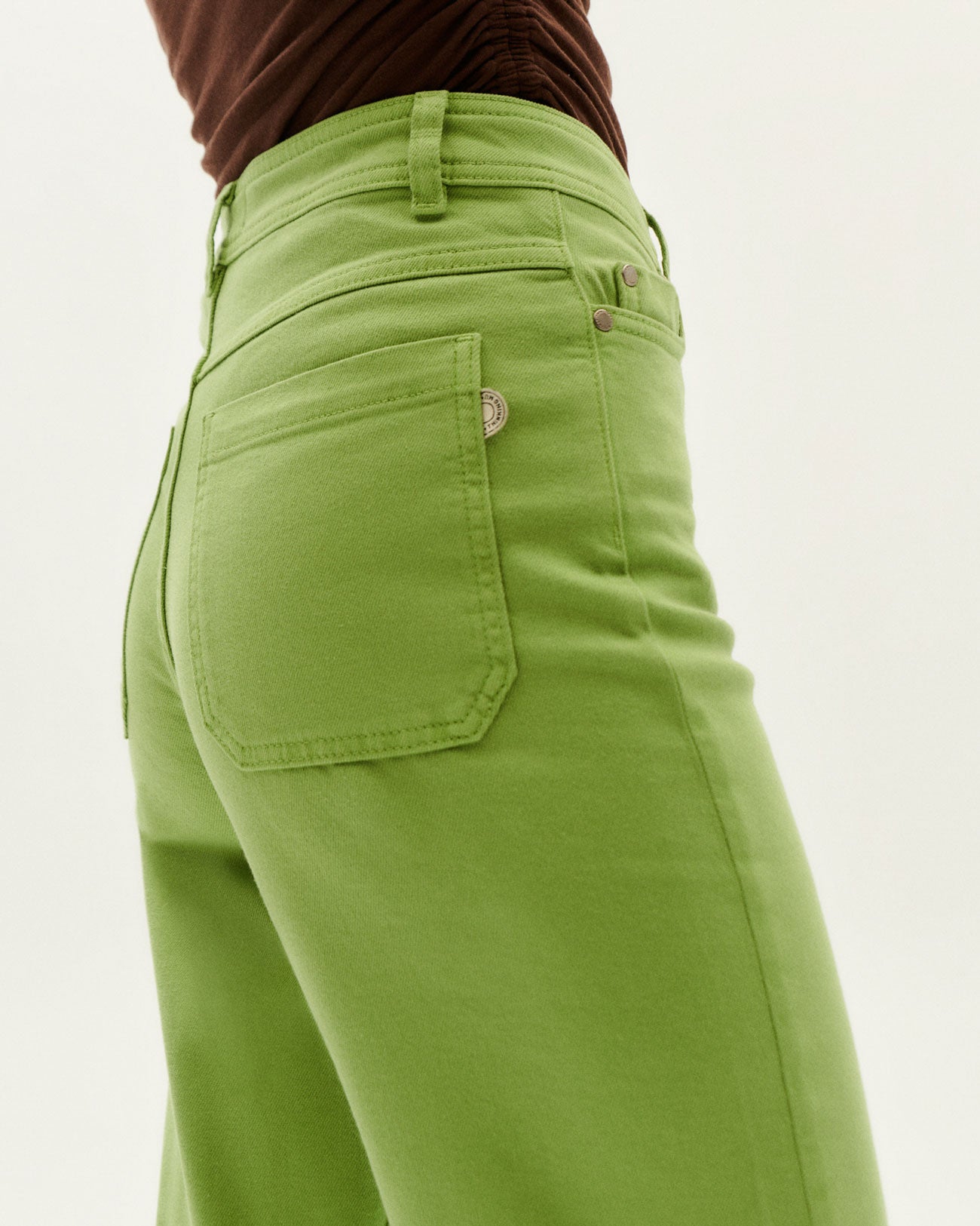 Theresa light green organic cotton pants for women | Thinking MU