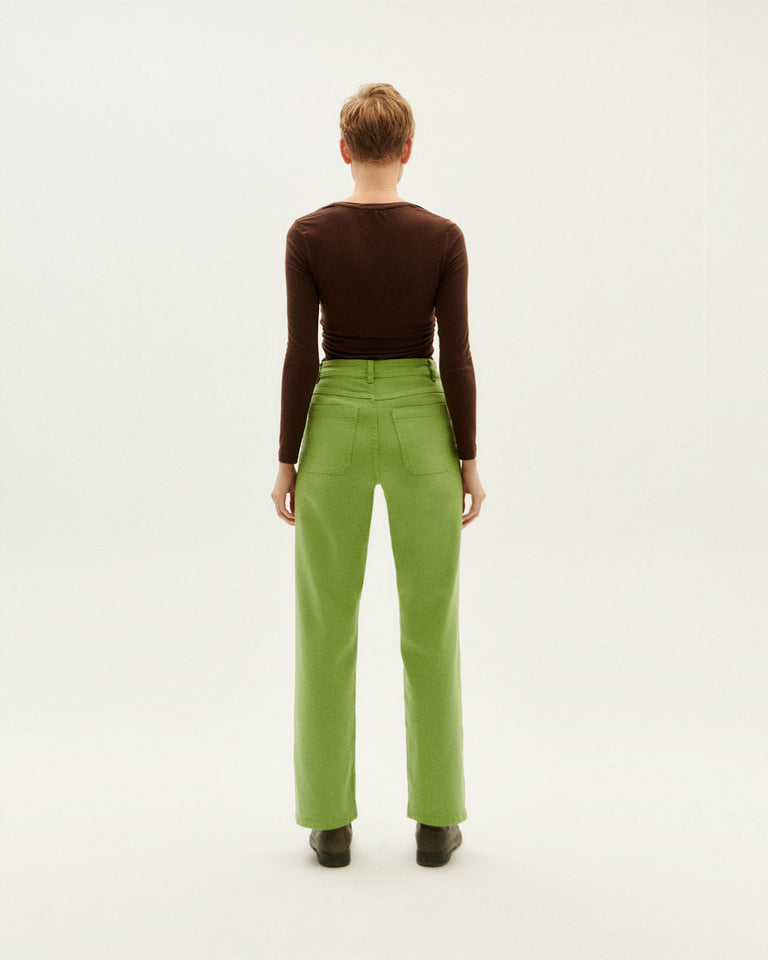 Pantalón verde claro Theresa sostenible-4