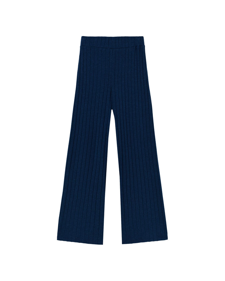 Pantalón azul Dalia sostenible-foto silueta6