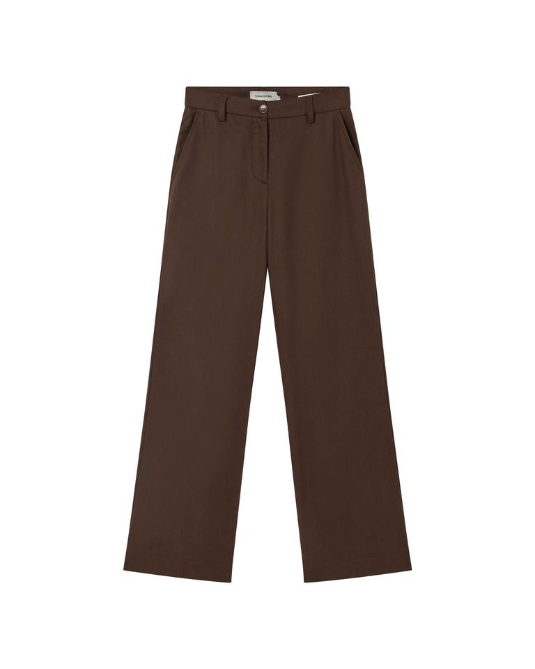 Pantalón marrón Hermione sostenible-foto silueta8