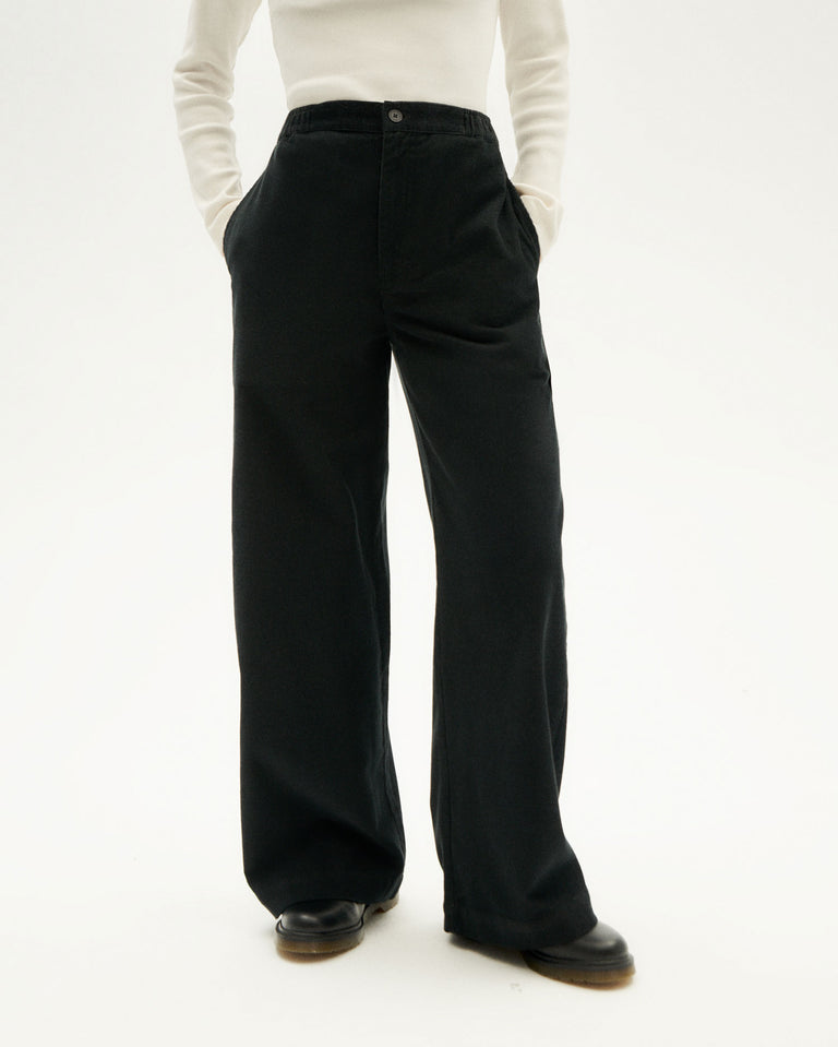 Pantalón negro micropana Maia sostenible-1