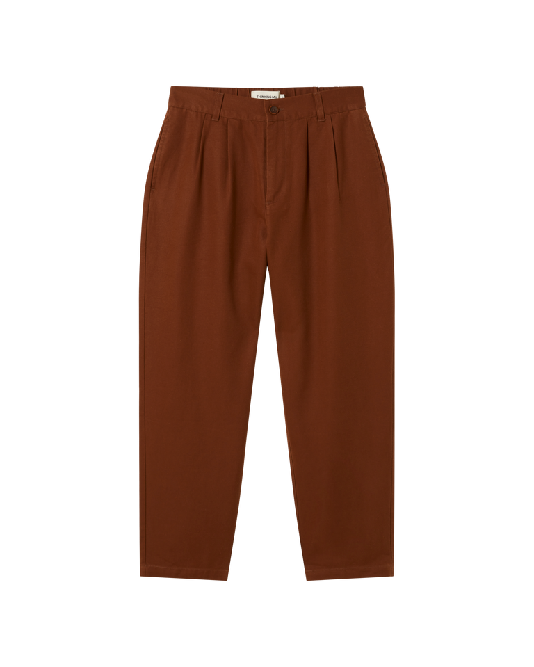 Pantalón marrón hemp Rina sostenible -siluetax