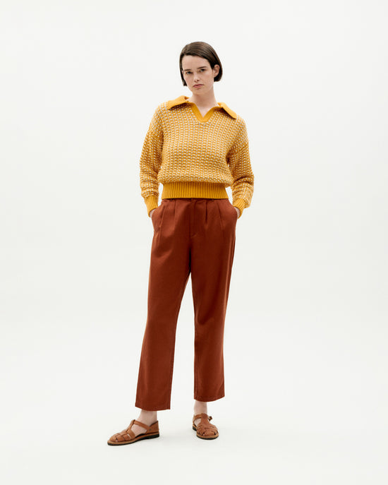 Pantalón marrón hemp Rina sostenible -2