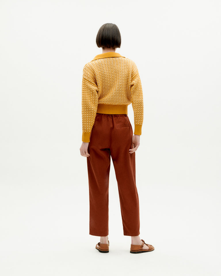 Pantalón marrón hemp Rina sostenible -4