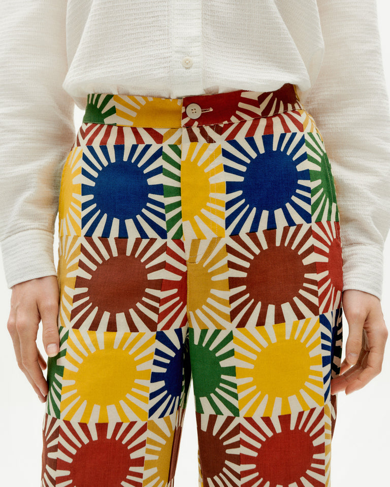 Pantalón multicolor sol grid Mariam sostenible -3