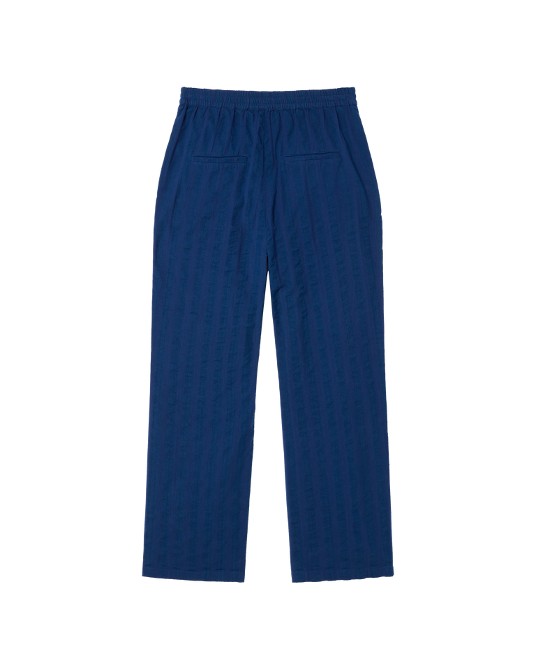 Pantalón azul seersucker Mariam sostenible -silueta1